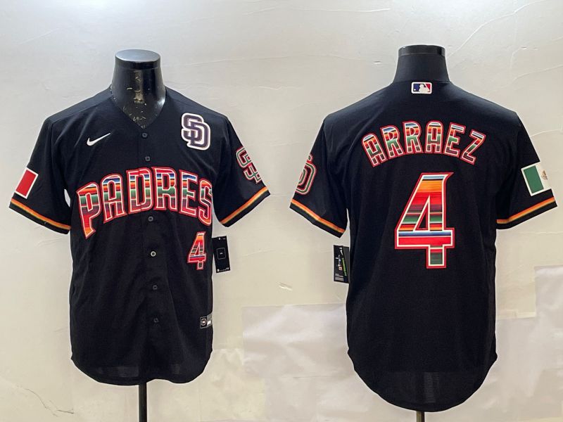 Men San Diego Padres 4 Arraez Black Fashion Game 2025 Nike MLB Jersey style 3